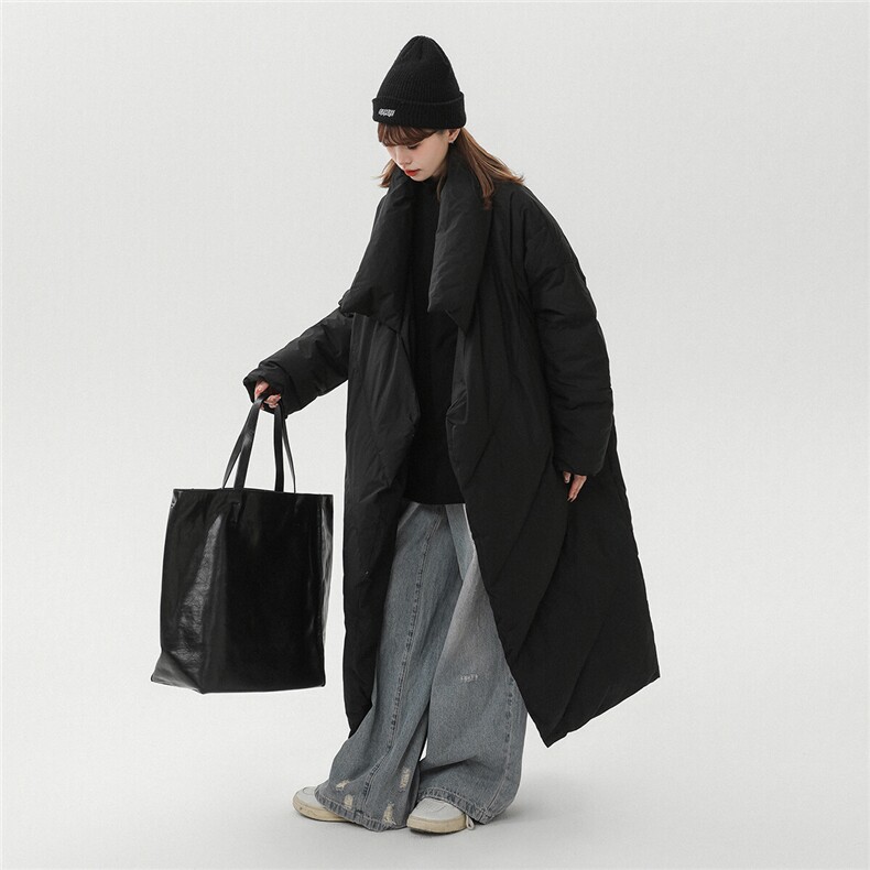 中性风白墙行走的大棉被设计过膝中长款棉衣男ZC77110P135控198，女装棉衣/棉服，星座227-7