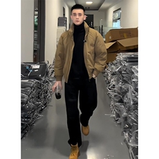 现货美式高街休闲夹克冬季三防立领纯色户外工装加厚棉服外套，男装夹克，电商A486