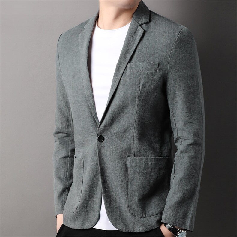 F82300钱塘2020-1春夏新款高品质男装亚麻西服修身男士外套P130,男装西服,钱塘207-1