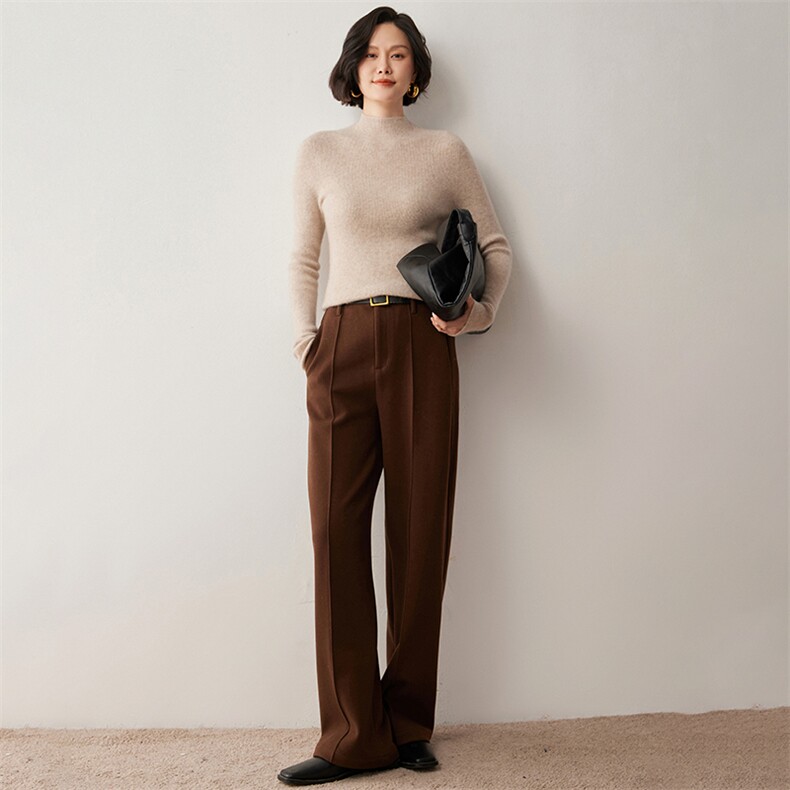 半高领女秋冬新款纯色针织35%羊绒衫2024年秋冬季,女装羊绒衫,蒂暖羊绒