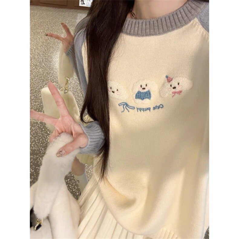 MM164-P65韩系软糯宽松毛衣女新款小个子百搭显瘦套头针织上衣，女装针织衫/毛衣，星座617A-2