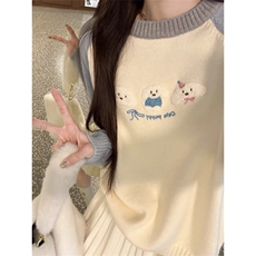 MM164-P65韩系软糯宽松毛衣女新款小个子百搭显瘦套头针织上衣，女装针织衫/毛衣，星座617A-2