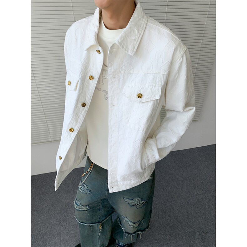 得物二开美式复古立领牛仔外套宽松休闲水洗机车夹克JK1276-P90,男装工装外套,星座1103-3
