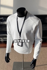 已下单10W件秋季华棉270g圆领长袖T恤男结构舒适打底衫T6000特P18图片