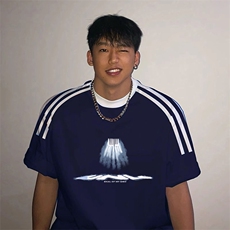 夏季美式高街重磅纯棉三条杠织带撞色男女短袖T恤ZD500-特P30，男装T恤，电商A486
