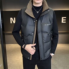 新款男士羽绒服马甲白鸭绒标309B-3-9853-P98，男装羽绒服，星座1409-3