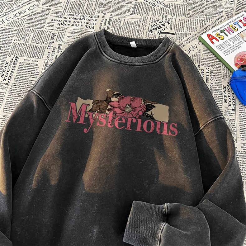 美式潮牌重磅水洗做旧圆领卫衣力推大码男XZ517A-BK15549-P58,男装卫衣,星座517A