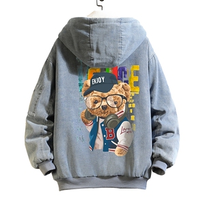 NM53211-P140 牛仔外套男大码加厚加绒衣男羊羔毛服男 砖墙图片