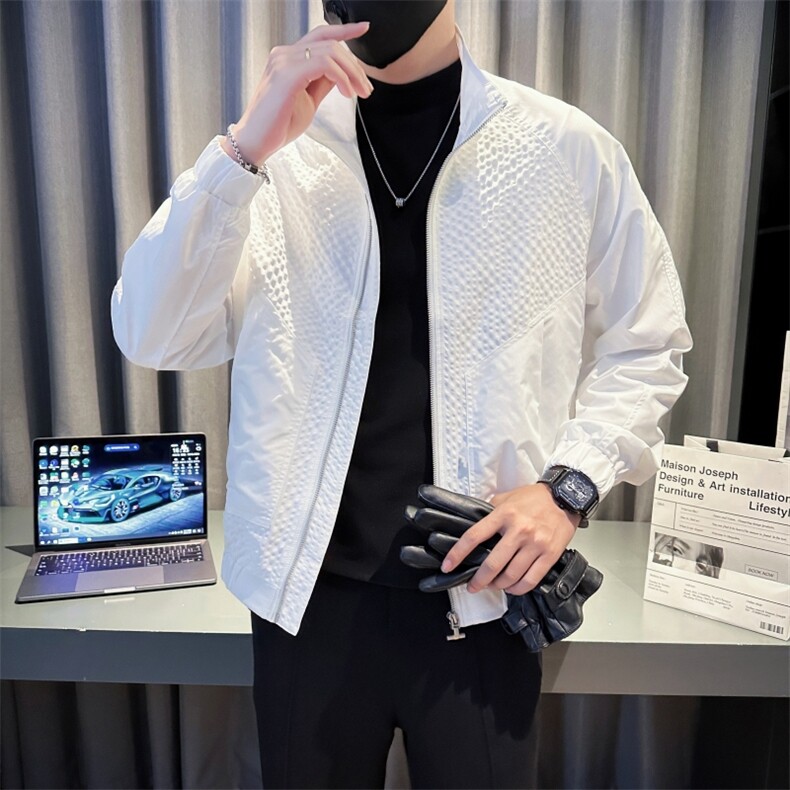 现货2025秋季社会小伙帅气男立领夹克拼接外套JK26P95控128，男装夹克，电商B276A