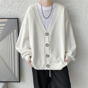 8XL-M 特大码开衫毛衣简约外套男情侣休闲针织衫毛线衣MY1205P55图片