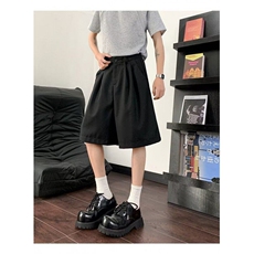 美式高街西装短裤男款夏季小众青少年宽松垂感韩版运动过膝五分裤，男装牛仔裤，星座1013