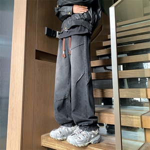 升级款松紧腰头抖音品质复古水洗阔腿牛仔裤 XZ213-NZ335-P60控78图片