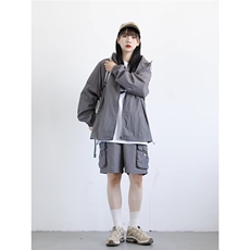 日系户外连帽防晒衣女夏季新款透气防紫外线轻薄反光条防晒服外套，男装防晒衣，星座1210-1