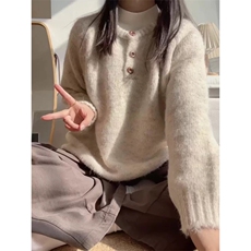 网图有货亨利领毛衣男女秋冬慵懒复古休闲针织毛衣上衣A1202-P58，男装针织衫/毛衣，星座1505