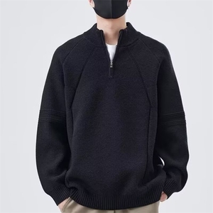 时尚慵懒日系气质ins北极绒半高领拉链毛衣简约百搭新款文艺潮流图片