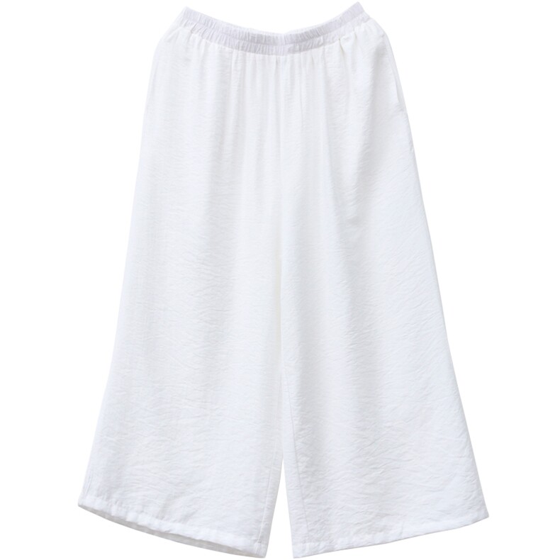 (新品)2024年夏季七分阔腿裤天丝休闲裤女中老年妈妈装三年不下架,女装休闲裤,璐依舞