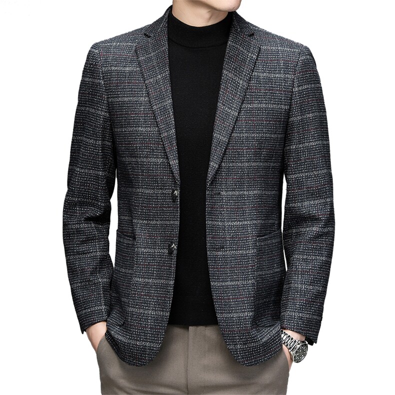 BV8102钱塘2020-2秋冬男士西装时尚格纹休闲西服外套主推款P125,男装西服,钱塘207-2
