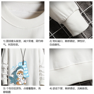 S6217-P28 秋季圆领卫衣男大码韩版宽松长袖外套 网格图片