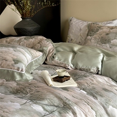 新款天丝数码印花宽边款也许系列四件套，床品套件，一起卖家纺