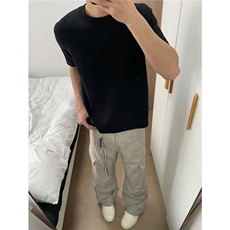 DK7670-P60美式复古石灰色口袋阔腿工装裤男女伞兵裤-网图现货，男装牛仔裤，星座603-2