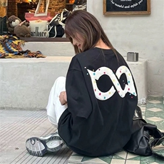 万针全刺绣工艺抖音得物高品质260克重磅纯棉双纱美式高街短袖T恤，男装T恤，电商A486