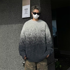 秋冬季新款情侣毛衣仿貂毛圆领渐变软糯毛衫MC109P68，男装针织衫/毛衣，星座1116-2