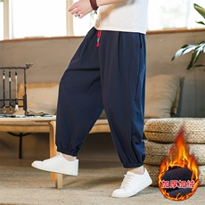 冬季加绒加厚禅修居士服僧侣灯笼裤风亚麻裤休闲长裤TP35，男装卫衣，星座225-6