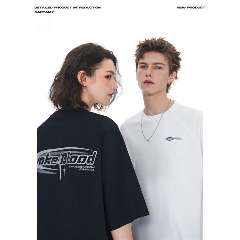 网图潮牌美式夏季重磅纯棉情侣短袖字母印花T恤221-5/T1102/P29，男装T恤，星座221-5