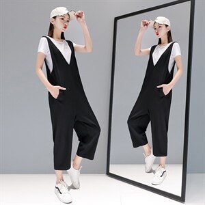 2021连体背带裤女套装休闲减龄洋气夏季新款小个子两件套连身衣潮图片