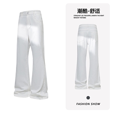 B221美式ins高街纯色修身微喇弹力牛仔裤LK26654-特P38控68，男装牛仔裤，电商B221