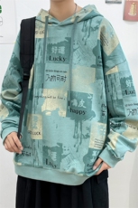 2023秋季新品港风青少年个性印花休闲时尚卫衣男女同款W410-P30，男装卫衣，电商A441-1