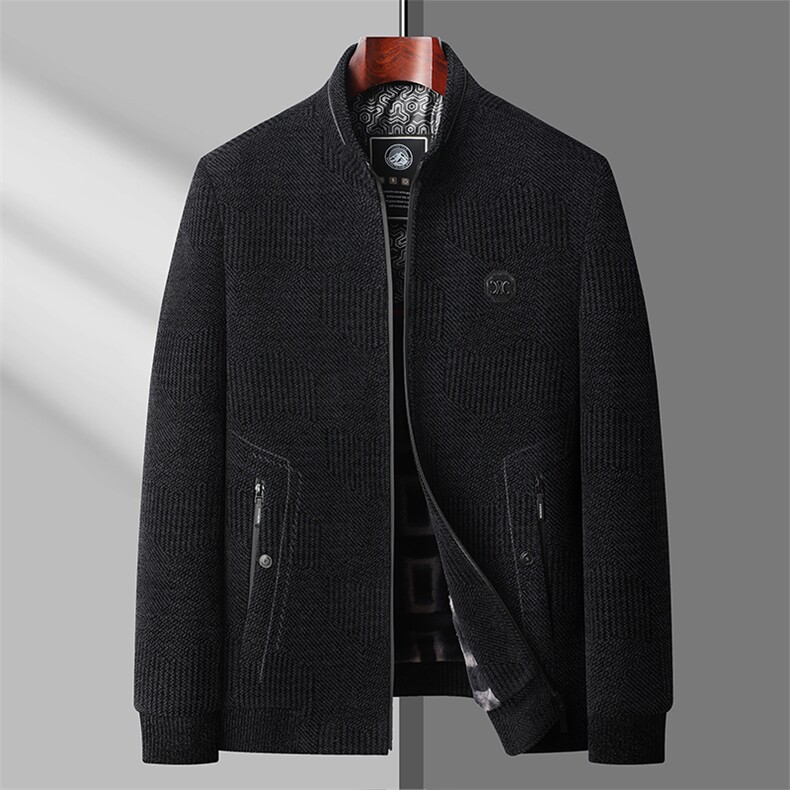 中老年男装春秋外套新款中年爸爸男士雪尼尔休闲翻领夹克，男装羽绒服，电商B212（原钱塘6029）