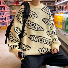 满印毛衣男秋冬2021新款宽松嘻哈圆领针织衫ins潮线衣M259-P40，男装针织衫/毛衣，星座512-4