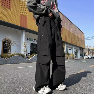 日系工装裤男高街潮牌秋季ins欧美嘻哈运动休闲裤机能风裤子图片
