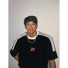 夏季美式高街重磅纯棉三条杠织带撞色男女短袖T恤ZD503-特P30，男装T恤，电商A486