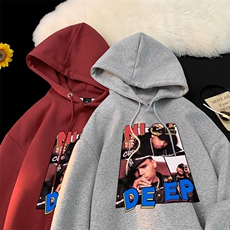 说唱歌手印花LOGO男女情侣潮牌连帽卫衣，男装卫衣，星座310A-4
