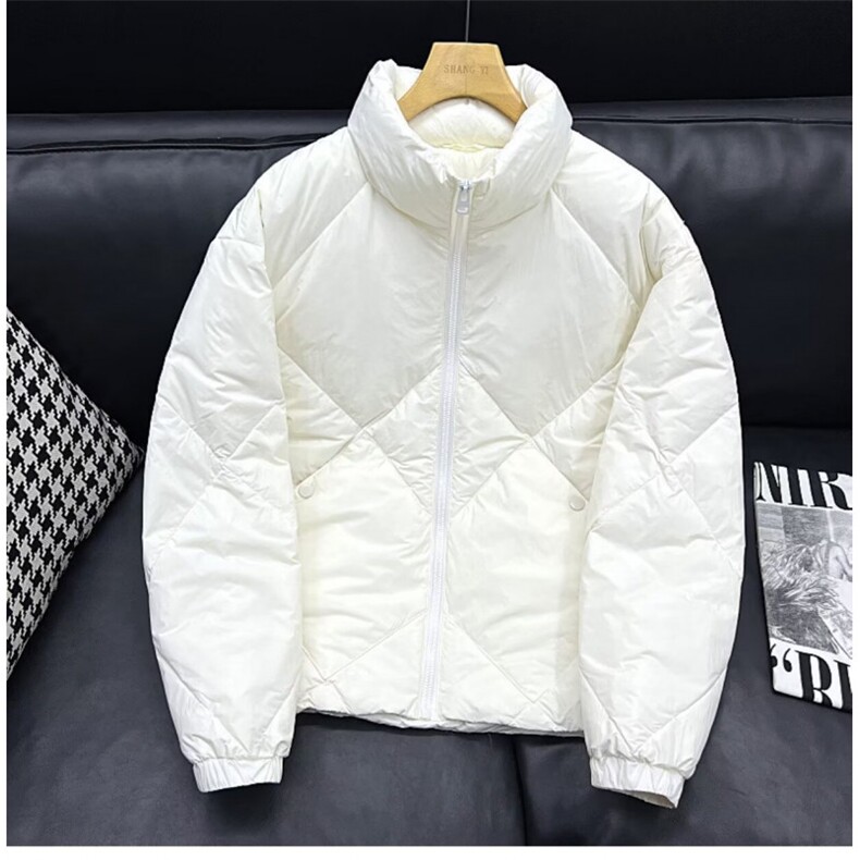春秋新款翻领洋气短款棉衣菱格中青年棉服修身轻薄羽绒棉袄短外套,男装棉衣,星座506A