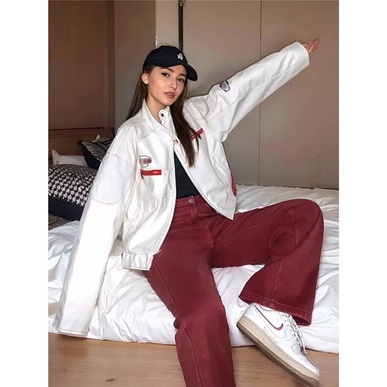 欧美街头潮流宽松机车服皮衣男潮痞帅气高级感飞行员PU皮夹克外,男装夹克,星座218-1（原230）