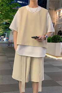 夏季潮牌新款休闲背心短裤个性潮牌运动套装TZ7067-P65图片