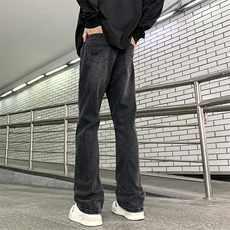 美式复古做旧微喇牛仔裤高街宽松水洗直筒裤D321NK946P60，男装牛仔裤，电商D321