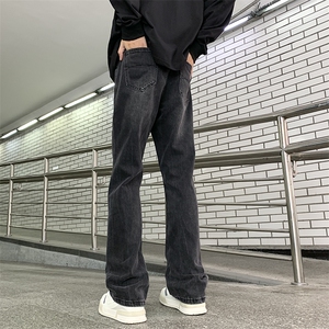 美式复古做旧微喇牛仔裤高街宽松水洗直筒裤 D321 NK946 P60图片