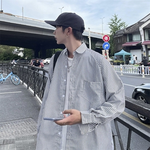 衬衫男韩版潮流条纹百搭2025秋季新款ins宽松百搭外套CY1036-P30