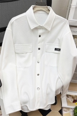 1中性风平铺华夫格工装夹克女大码情侣长袖夹克男CS7754P45控68，男装夹克，星座226-2