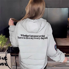巨好看时尚加厚保暖排骨棉服女连帽刺绣字母情侣外套FMY913，男装棉衣，星座208-5