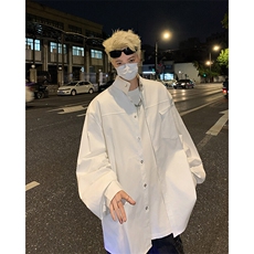 衬衫男士长袖韩版潮流垫肩宽松百搭2025春季ins帅气外套CY984-P39，男装衬衫，星座412-3