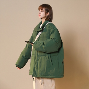 中性白鸭绒22冬季基础款纯色保暖立领羽绒服YR180P195控258图片