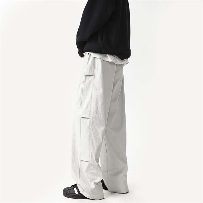 01美式男秋季重磅直筒休闲裤潮牌复古阔腿裤子XZ211-1-K2451-P55图片