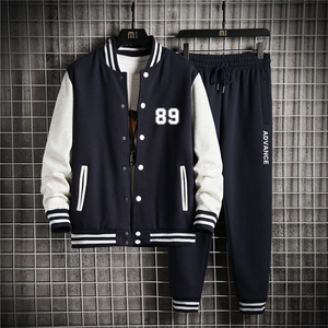 2025春季新款棒球服两件套宽松大码班服卫衣XZ102A-4-Q8674-P95图片