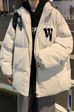 特批夜景时尚宽松字母印花秋冬保暖棉衣A247-MY62048特批65控99，男装棉衣，电商A247