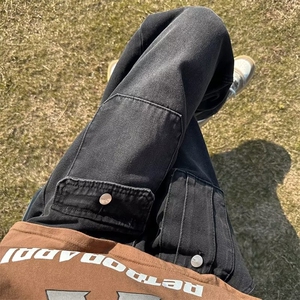 新款时尚潮男百搭宽松牛仔裤图片